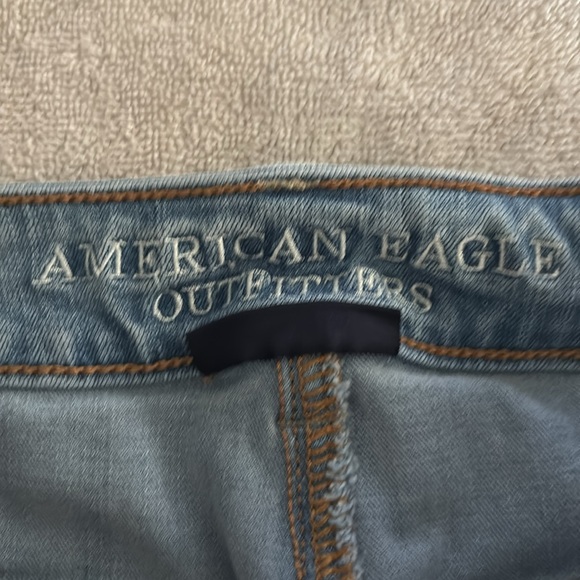 American Eagle Outfitters Blue Jean Shorts Distressed High-Waisted - Picture 3 of 8